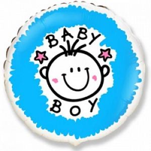 Ф. Круг (с рис) (18''/46 см) Новорожденные мальчики - Малыш-мальчик (Baby Boy) -; Голубой