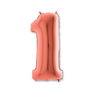 Ф. Цифры (40''/102 см) Цифры - "1" -; Розовое Золото