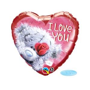 Ф. Сердце (с рис) (18''/46 см) Любовь - Me To You ILY Роза красная -; Красный