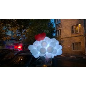Облако светящиеся шарики, светящиеся воздушные шары с обработкой