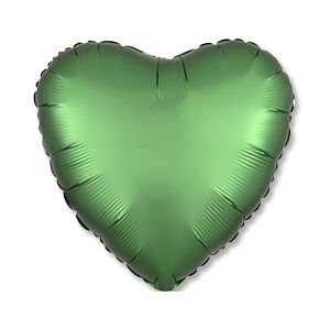 Ф. Сердце (без рис) (18''/46 см) Аэродизайн - Сатин Emerald -; Зеленый