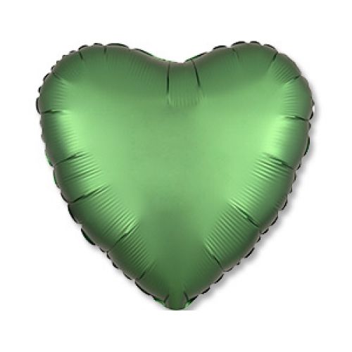 Ф. Сердце (без рис) (18''/46 см) Аэродизайн - Сатин Emerald -; Зеленый