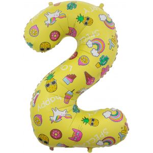 Ф. Цифры (34''/86 см) Цифры - "2", Веселые картинки -; Желтый