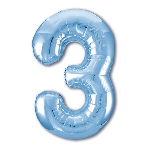Ф. Цифры (40''/102 см) Цифры - "3" -; Светло-голубой