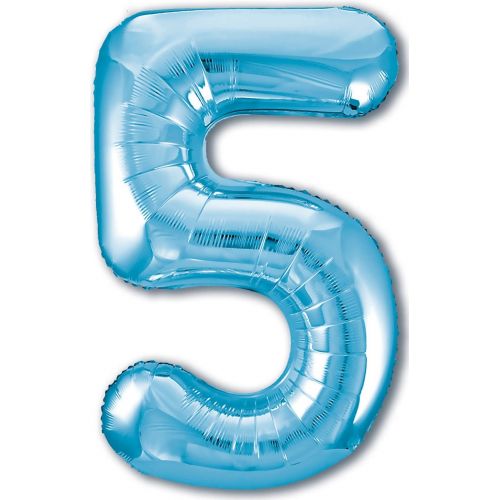 Ф. Цифры (40''/102 см) Цифры - "5" -; Светло-голубой
