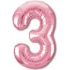Ф. Цифры (40''/102 см) Цифры - "3", фламинго  -; Розовый