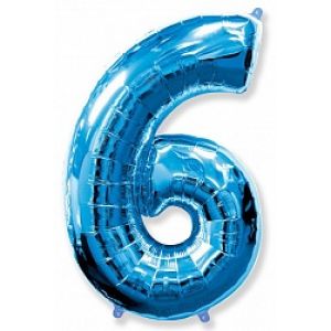 Ф. Цифры (40''/102 см) Цифры - "6" (без звезд) -; Синий